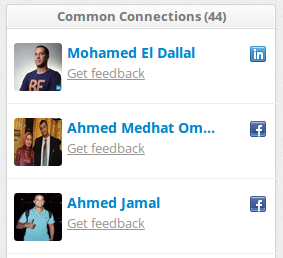 Common connections widget common connections screenshot